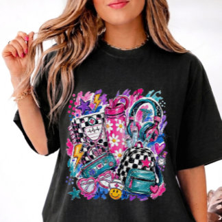 Retro Nurse Doodle Tee Colourful Dry Brush Nursing