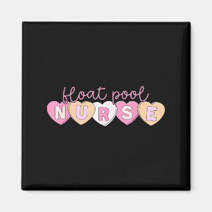 Retro Nurse Float Ol Valentines Heart Icu Med Surg Magnet
