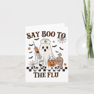 Retro Nurse Ghost Halloween Vaccine Say Boo To The Card