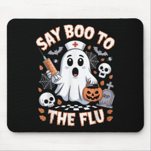 Retro Nurse Ghost Halloween Vaccine Say Boo To The Mouse Mat