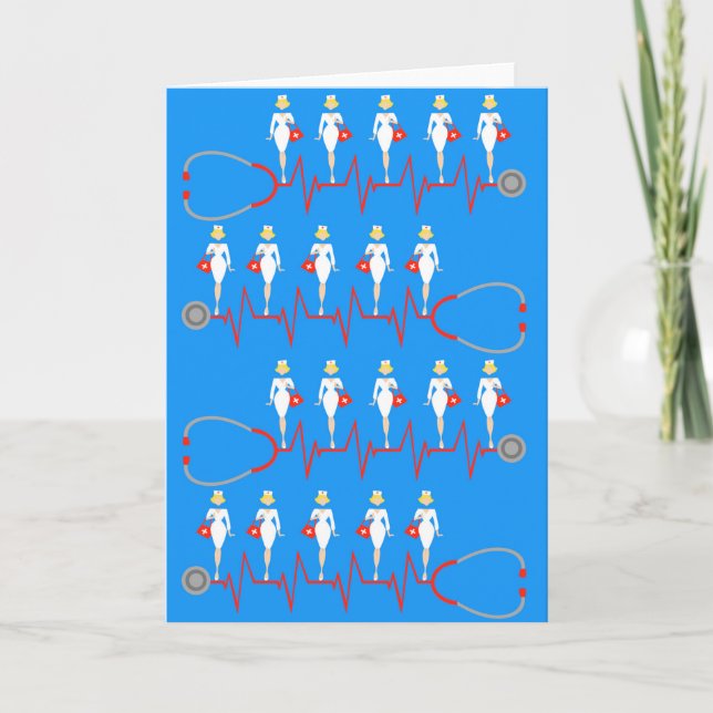 Retro Nurse Greeting Card (Front)