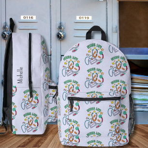 Retro Nurse Life Monogram  Printed Backpack