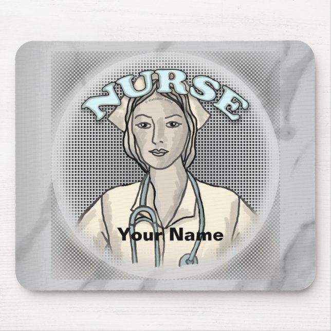 Retro nurse  mouse mat (Front)