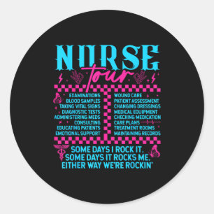 Retro Nurse Nurse Week Men Women Nurse Classic Round Sticker
