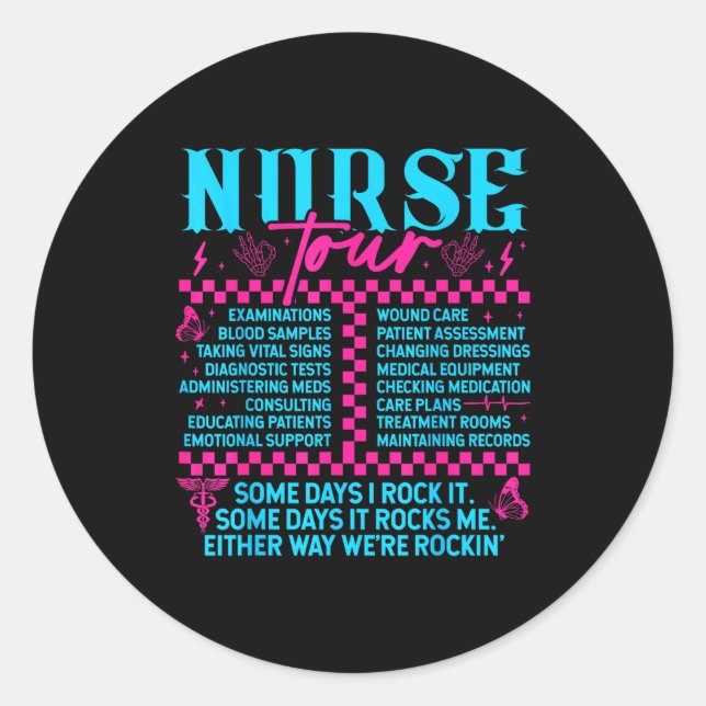 Retro Nurse Nurse Week Men Women Nurse  Classic Round Sticker (Front)