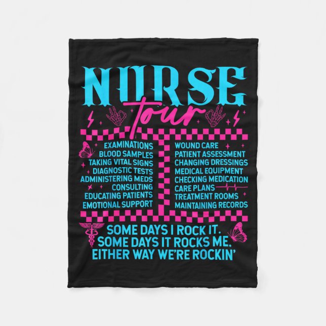 Retro Nurse Nurse Week Men Women Nurse  Fleece Blanket (Front)