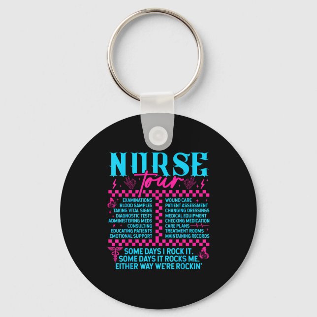 Retro Nurse Nurse Week Men Women Nurse  Key Ring (Front)