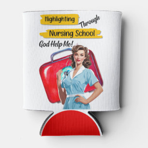 Retro Nurse Pinup_ Nursing Notes Can Cooler