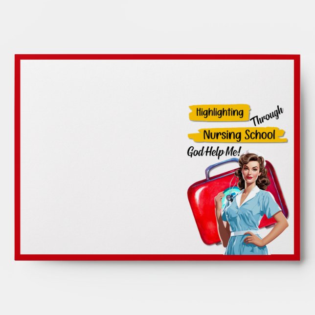 Retro Nurse Pinup_ Nursing Notes Envelope (Front)