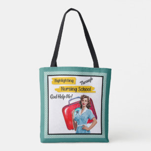Retro Nurse Pinup_ Nursing Notes Tote Bag