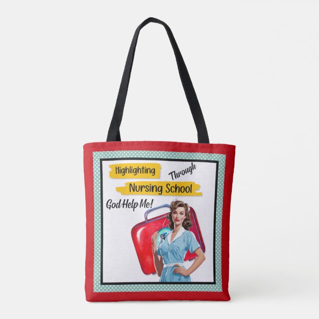 Retro Nurse Pinup_ Nursing Notes Tote Bag (Back)