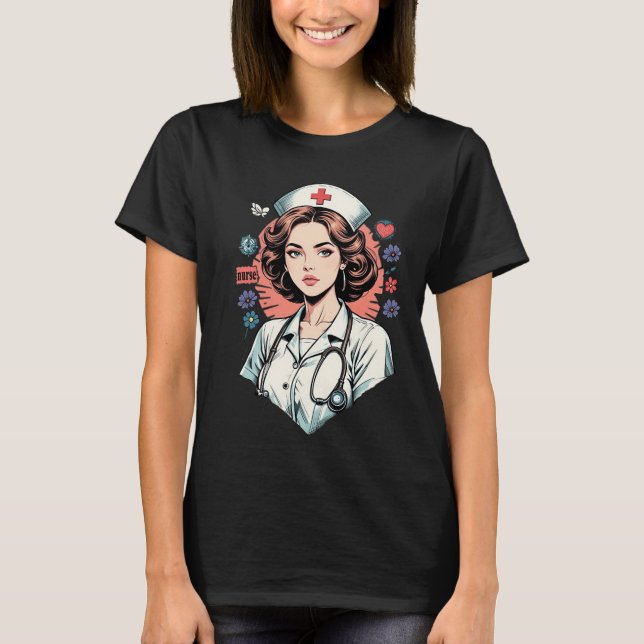 retro nurse uniform design T-Shirt (Front)