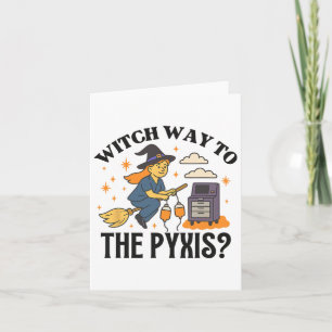 Retro Nurse Witch Halloween Doctor Nurse Ghost Icu Card