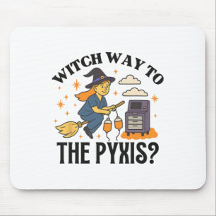 Retro Nurse Witch Halloween Doctor Nurse Ghost Icu Mouse Mat