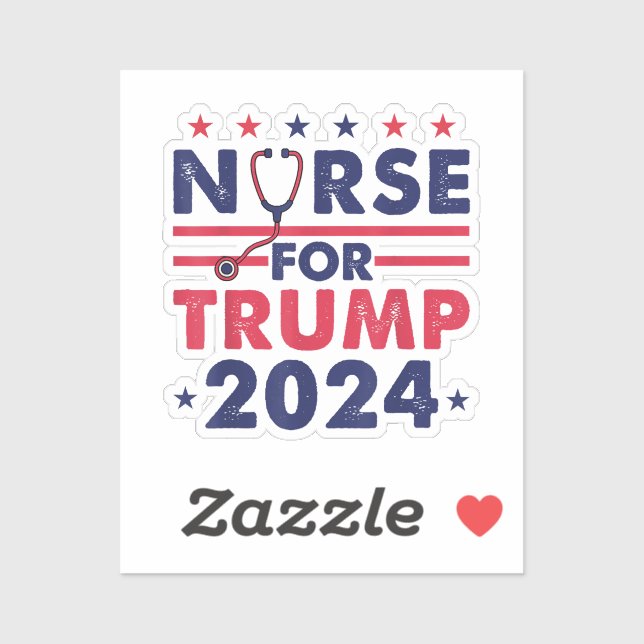 Retro Nurses For Trump 2024 America Stars Flag Str (Sheet)