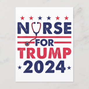 Retro Nurses For Trump 2024 America Stars Flag Str Enclosure Card