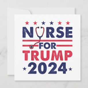 Retro Nurses For Trump 2024 America Stars Flag Str Invitation