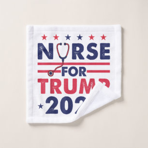 Retro Nurses For Trump 2024 America Stars Flag Str Wash Cloth