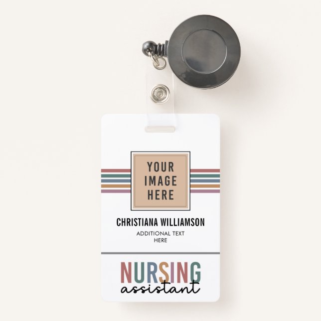 Retro Nursing Assistant CNA Nursing Aide ID Badge (Front with Retractable)