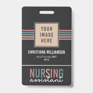 Retro Nursing Assistant CNA Nursing Aide ID Badge