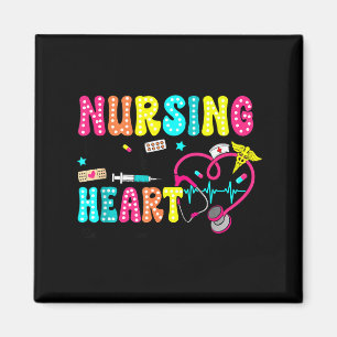 Retro Nursing Is A Work Of Heart Restorative Aide  Magnet