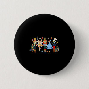 Retro Nutcracker Ballet Christmas Tree Shirts For  6 Cm Round Badge