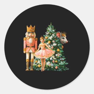 Retro Nutcracker Ballet Nk Christmas Xmas Vibes Wo Classic Round Sticker