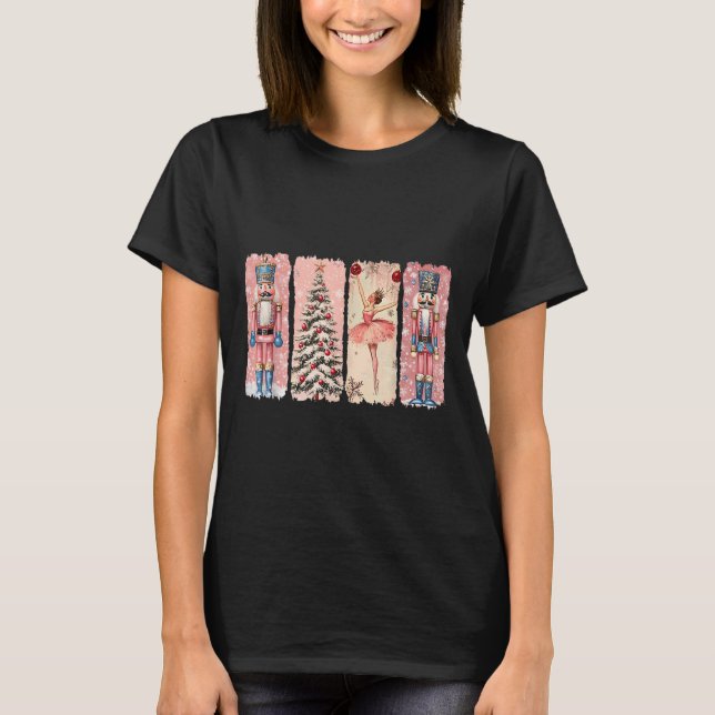 Retro Nutcracker Ballet Nk Christmas Xmas Vibes Wo T-Shirt (Front)