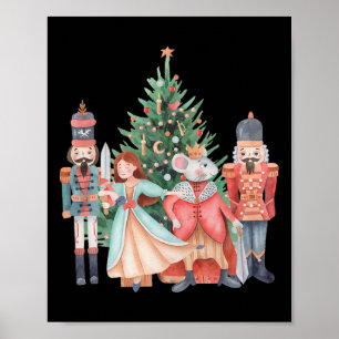 Retro Nutcracker Christmas Sugar Plum Fairy Holida Poster