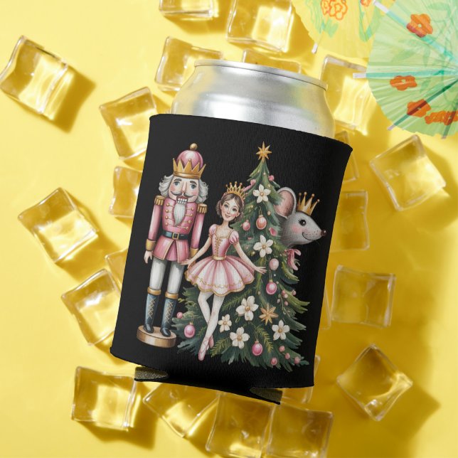 Retro Nutcracker Scene Vintage Christmas Matching  Can Cooler (In Situ Summer)