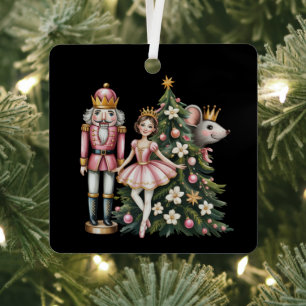 Retro Nutcracker Scene Vintage Christmas Matching Metal Tree Decoration