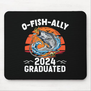 Retro O-fish-ally 2024 Graduated Senior Graduation Mouse Mat