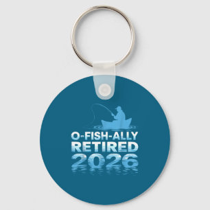 Retro O-fish-ally Retired 2026 Fisherman Fishing R Key Ring