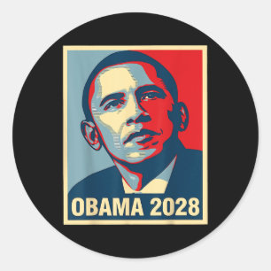 Retro Obama 2028 Vote Obama For President 2028 Vin Classic Round Sticker