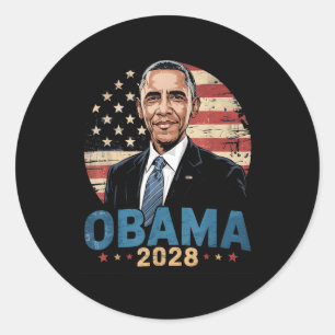 Retro Obama Vintage President 2028 Obama  Classic Round Sticker