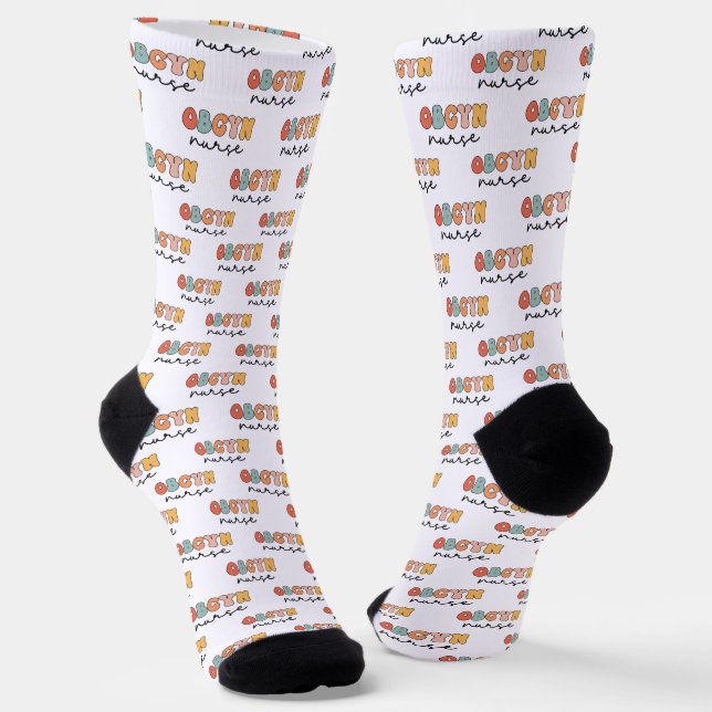 Retro OBGYN Nurse Socks (Angled)