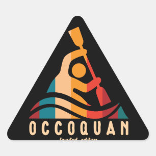 Retro Occoquan Kayaking Triangle Sticker