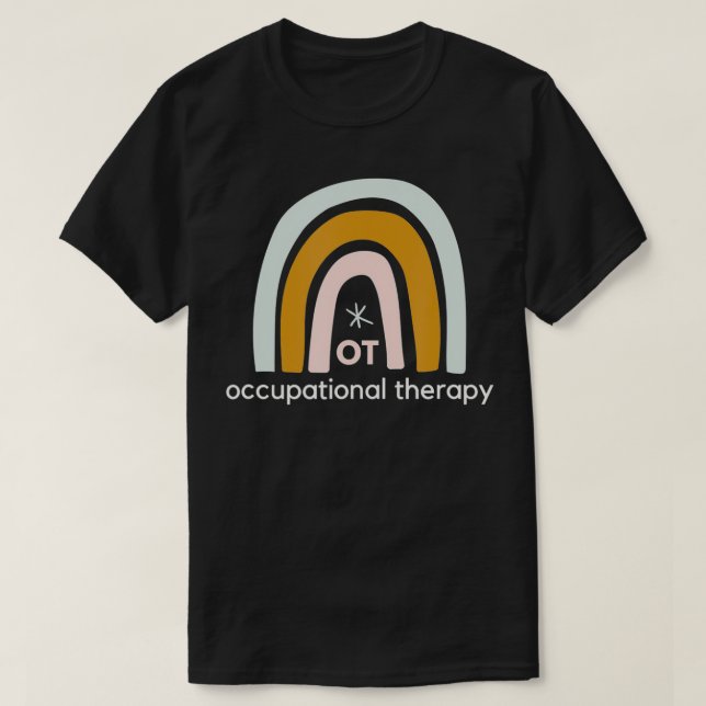 Retro Occupational Therapist Therapy Rainbow T-Shirt (Design Front)
