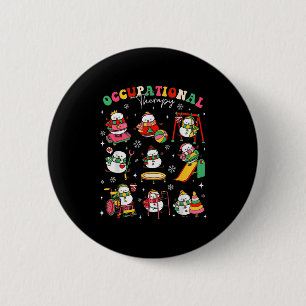 Retro Occupational Therapy Christmas Snowman Ot Ot 6 Cm Round Badge