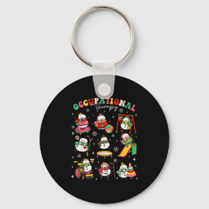 Retro Occupational Therapy Christmas Snowman Ot Ot Key Ring