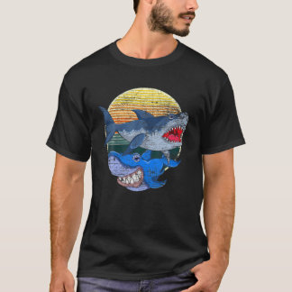 Retro Ocean Animals Sea Monster Gift Predator Shar T-Shirt