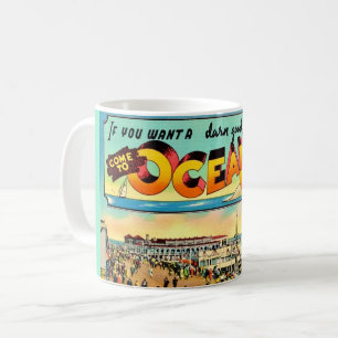 Retro Ocean City NJ Greetings Postcard Mug