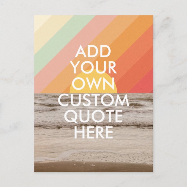 Retro Ocean Landscape Custom Quote Postcard (Front)