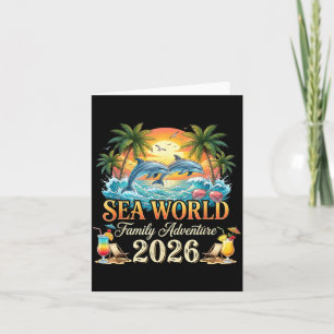 Retro Ocean Park Family Adventure 2026 Dolphin Card