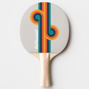 Retro Ocean Rainbow Loop with Name Ping Pong Paddle