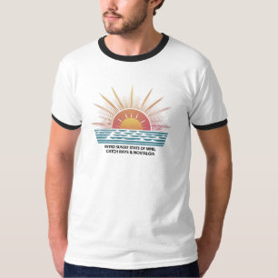 Retro Ocean Sunset – Rays, Waves & Nostalgic Days T-Shirt