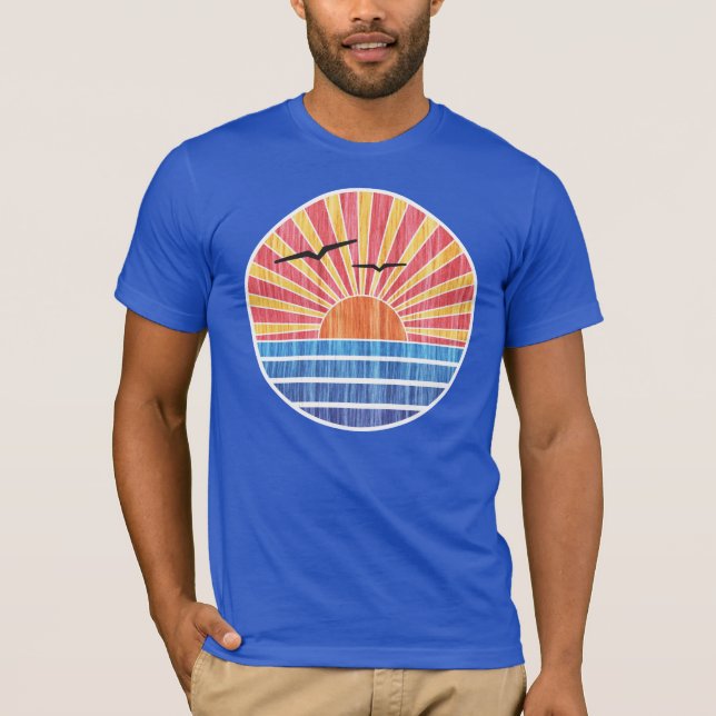 Retro Ocean Sunset T-Shirt (Front)