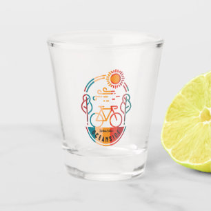 Retro Oceanside Bike Trail Shot Glass