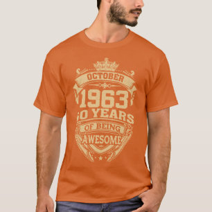 Retro October 1963 60 Years Of Being Awesome 60th T-Shirt