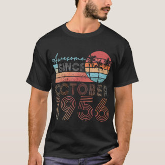 Retro October Vintage Awesome 1956 67th Birthday  T-Shirt